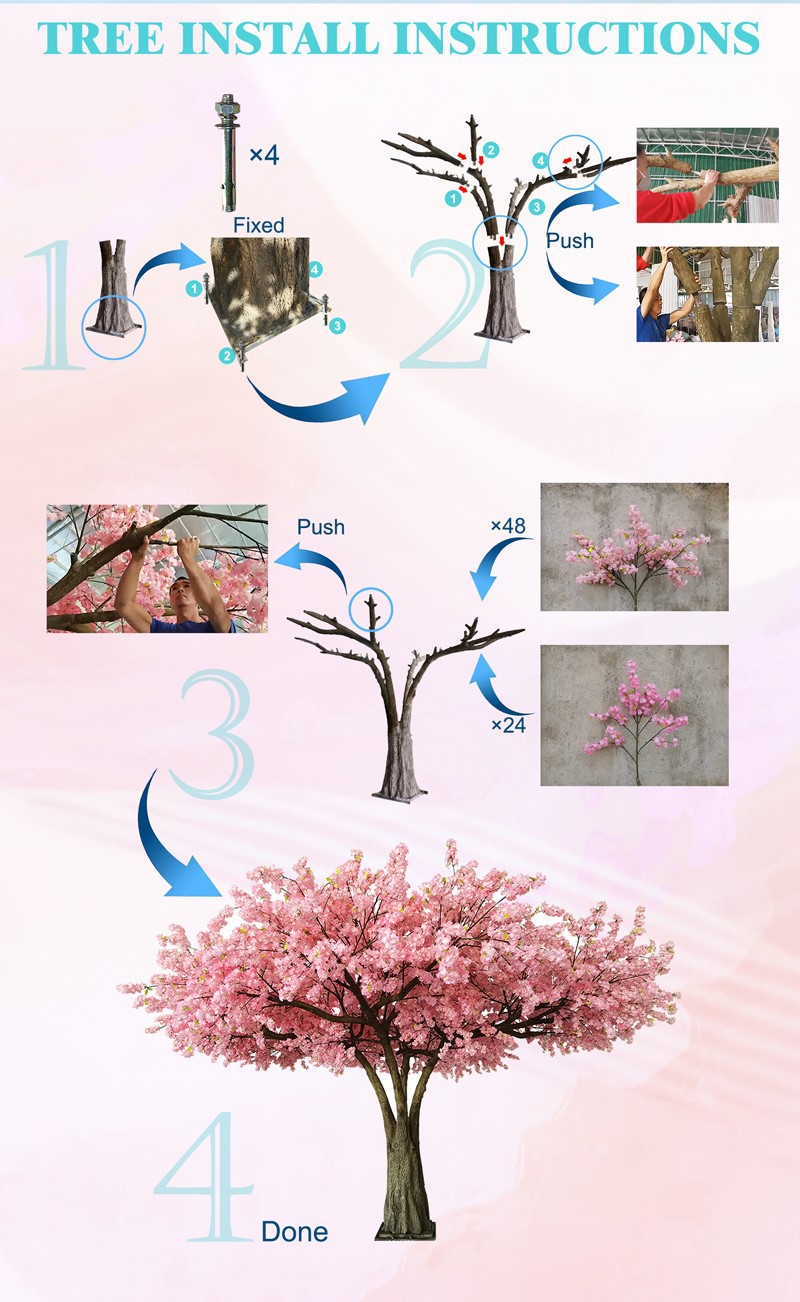 Insstallation of large artificial trees Insstallation of large artificial trees