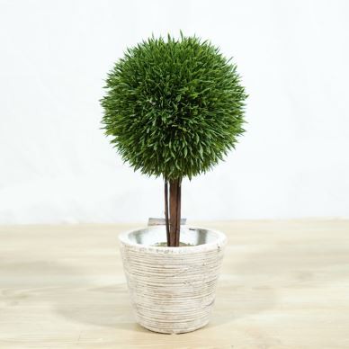 13 Inch Tall Faux Grass Topiary Potted Plants Mini Wedding Decorations