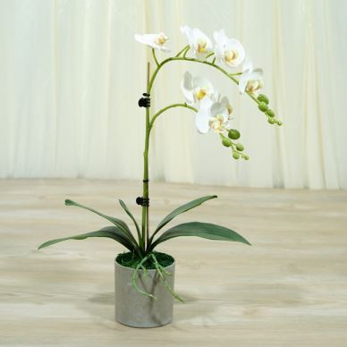 2 Stems Silk Fake Orchids Real Touch Flowers