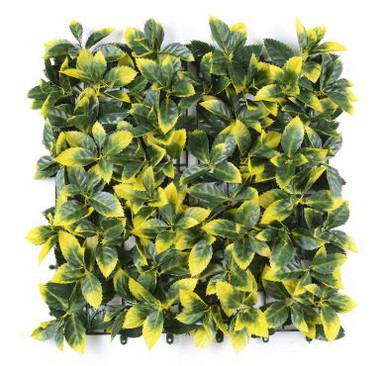 Artificial Garden Wall Covering Green Hedge Yellow