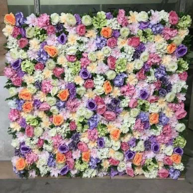 Multicolor Romantic Wedding Stage Flower Wall