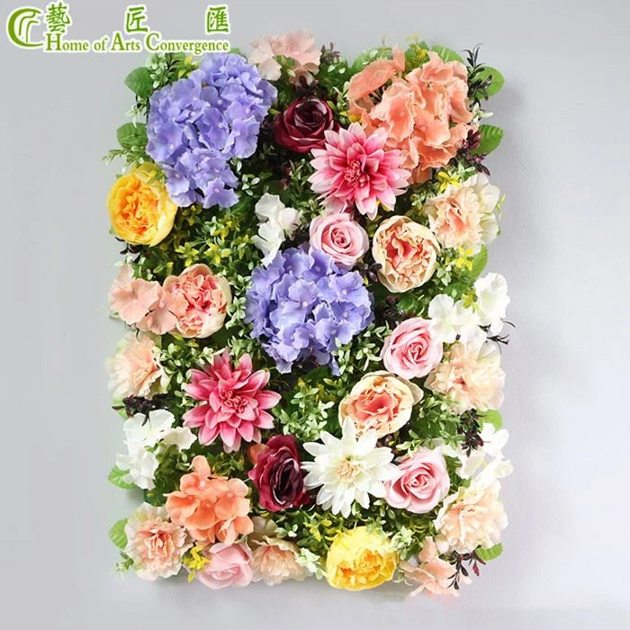 Silk Hydrangea Flower Wall