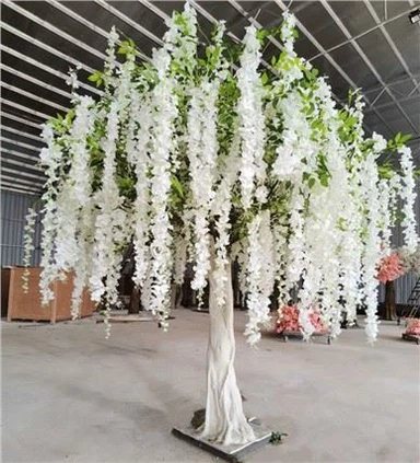 White Wisteria Blossom Fake Trees Indoor Outdoor Decoration