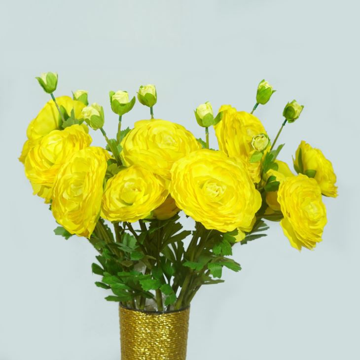 Yellow Artificial Lotus Road Flower